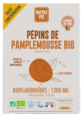 Nutrivie Ampoules 10 ml - Pépins de Pamplemousse Bio