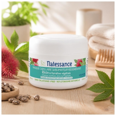 Natessance Masque Capillaire Sublimateur Régénérant - Ricin & Kératine Végétale