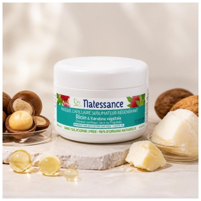 Natessance Masque Capillaire Sublimateur Régénérant - Ricin & Kératine Végétale
