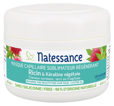Natessance Masque Capillaire Sublimateur Régénérant - Ricin & Kératine Végétale