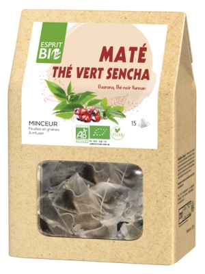 Esprit Bio Mate - Thé Vert à Infuser Bio Minceur 15 Sachets Pyramides