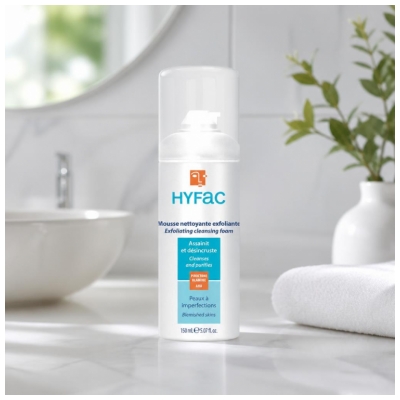 Hyfac Mousse Nettoyante Exfoliante Fl Pompe/150Ml