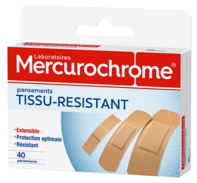 Mercurochrome Pansements Tissu-Résistant 40 Unités