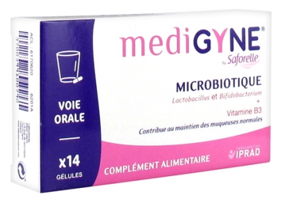 Laboratoires Iprad 
Saforelle Medigyne Microbiotique Microbiotiques Voie Orale 14 Gélules