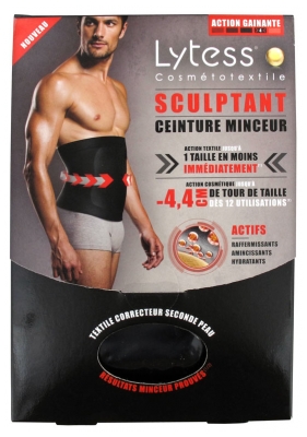 Lytess Cosmétotextile Ceinture Minceur et Sculptante Homme Noir