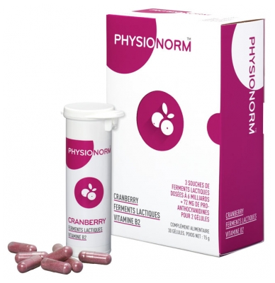 Laboratoire Immubio Physionorm Cranberry Ferments Lactiques Vitamine B2 30 Gélules
