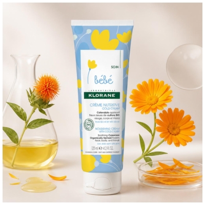 Klorane Calendula Bébé - Crème Nutritive Au Cold Cream Et ? Peau Sèche et Trèsèche 125 ml