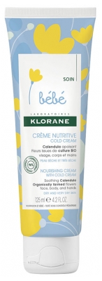 Klorane Calendula Bébé - Crème Nutritive Au Cold Cream Et ? Peau Sèche et Trèsèche 125 ml