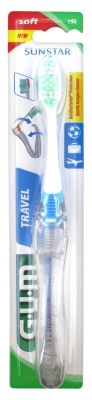 Gum Brosse à Dents Voyage Travel Souple Compacte - Couleur : Bleu
