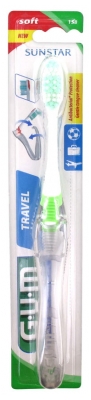 Gum Brosse à Dents Voyage Travel Souple Compacte - Couleur : Vert