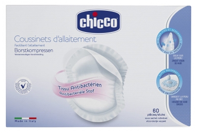 Chicco Coussinets d'Allaitement Anti-Bactériens - 60 Pièces