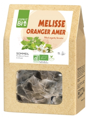 Esprit Bio Mélisse - Oranger Amer à Infuser Bio Sommeil 15 Sachets Pyramides