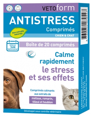 Vetoform Calmants à Base de Plantes 20Cp