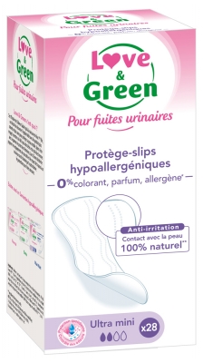 Love & Green Pour Fuites Urinaires Protège-Slips Hypoallergéniques et Écologiques 