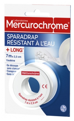 Mercurochrome Sparadrap Résistant à L'eau 7 m X 2,5 cm