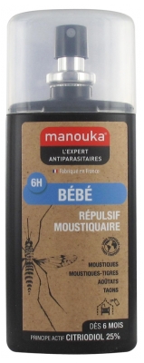 Manouka Autour de Bb Spray Repulsif Moustiquaire Tissu 75 ml
