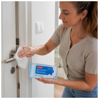 Assanis Lingette Pocket Antibactérien Mains 25 Lingettes