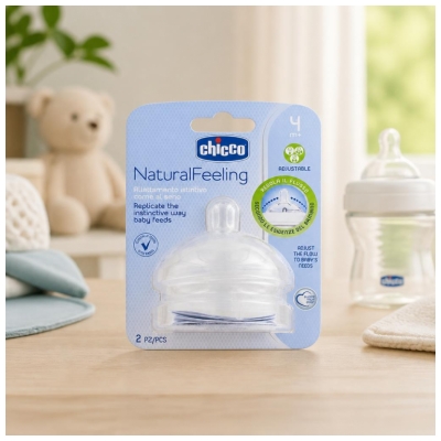 Chicco Tétine Naturalfeeling Droite - Flux Variable - 4M+ - X2