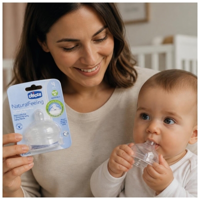 Chicco Tétine Naturalfeeling Droite - Flux Variable - 4M+ - X2