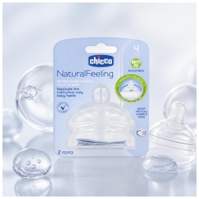 Chicco Tétine Naturalfeeling Droite - Flux Variable - 4M+ - X2