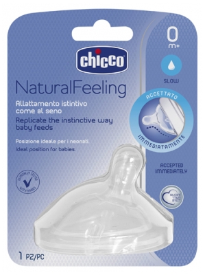 Chicco Tétine Naturalfeeling Inclinée - Flux Lent - 0M+ - X1