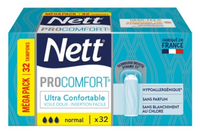 Nett Tampons ® Procomfort Tampon Sans Applicateur Normal Boite de 32