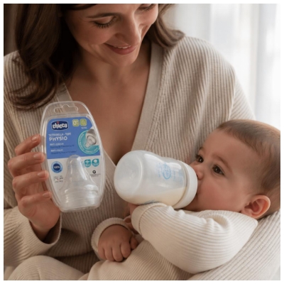 Chicco Tétine Physiologique Anti-Coliques Silicone - Flux Lent - 0M+ - X2