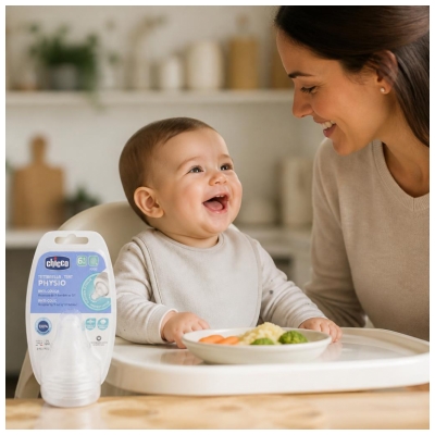 Chicco Tétine Physiologique Anti-Coliques Silicone - Flux Repas - 6M+ - X2