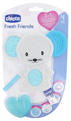 Chicco Doudou de Dentition Fresh Friend Rose 4M+ - Couleur : Bleu