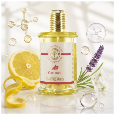 Claude Galien Eau de Cologne ,vaporisateur de 100 ml Flacon Verre Parfum Orchidée
