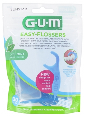 Gum Porte-Fils Easy-Flossers Ciré Mentholé - Sachet 30