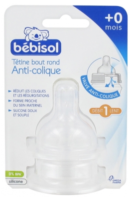 Tétines en silicone Bout rond Anti-colique Débit lent Bébé 0-6 mois