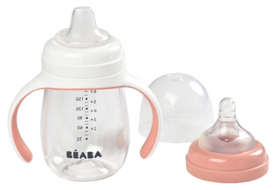 Béaba Biberon d'Apprentissage 2 en 1 210 ml - Old Pink