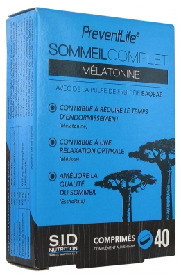 S.i.d Nutrition Sommeil Complet Mélatonine 40 Comprimes