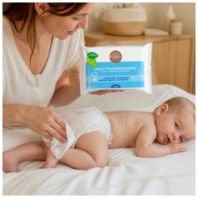 Gifrer Lingettes Biodégradables à L'eau Thermale d'Auvergne X60