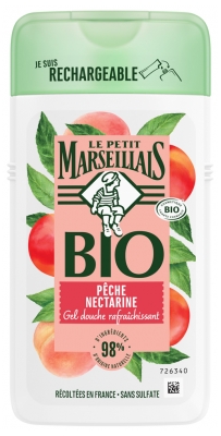 Le Petit Marseillais Gel Douche Bio Rafraîchissant au Ph Neutre Pêche Nectarine 250 ml