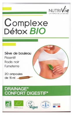 Nutrivie Ampoules 15 ml - Complexe Détox Bio*