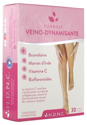 H.d.n.c Formule Veino Dynamisante - Bromélaïne - Marron d'Inde - Bioflavonoïdes - 30 Comprimés