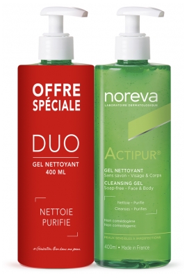 Noreva Actipur Duo Gel Nettoyant 2 X 400 ml
