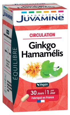 Juvamine Ginkgo Hamamélis Circulation 30 Gélules Végétales