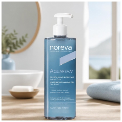 Noreva Aquareva : Peaux Déshydratées Gel Moussant Hydratant 400 ml