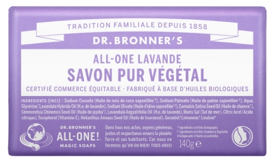 Drbronners Pain de Savon Amande 140 g - Parfum : Lavande