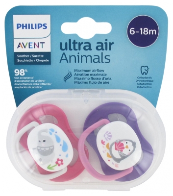 Avent Sucettes Ultra Air Animals 6-18M