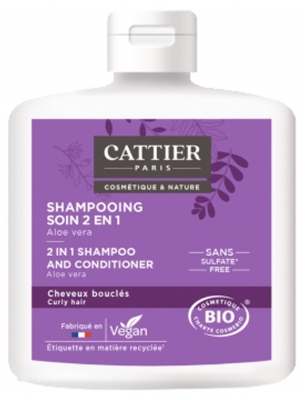 Cattier Shampooing Soin Boucles 2 en 1 Sans Sulfates - 250 ml