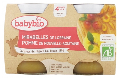 Babybio Mirabelles de Lorraine Pomme de Nouvelle-Aquitaine