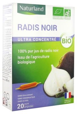 Naturland Radis Noir Bio 20 Ampoules Digestives de 10 ml