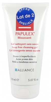 Alliance Papulex Gel Nettoyant Moussant 150 ml Lot de 2