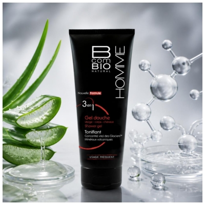 Bcombio Homme Gel Douche 3 en 1 Tonifiant Tube 200 ml