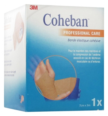 Bande cohésive élastique 3M™ Coheban™, 7 cm x 3 m, Blanc - Couleur : Chair