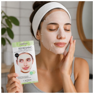 L'Action Paris Masque Tissu Purifiant Concombre-l'Action